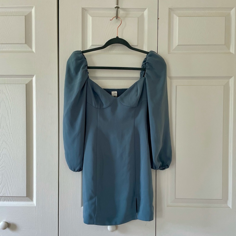 SOLD: Aritzia Wilfred Novella Dress Shadow Blue